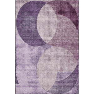 HomeRoots 10' X 14' Purple Lilac & Mauve Geometric Area Rug - Washable, Stain Resistant, UV Protected Design 686282