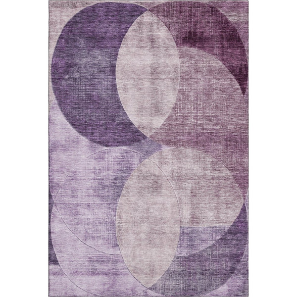 HomeRoots 10' X 14' Purple Lilac & Mauve Geometric Area Rug - Washable, Stain Resistant, UV Protected Design 686282