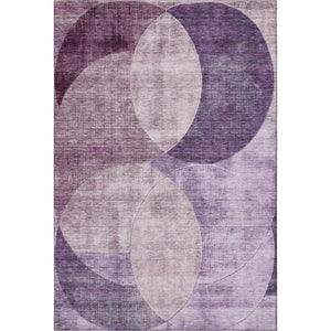 HomeRoots 10' X 14' Purple Lilac & Mauve Geometric Area Rug - Washable, Stain Resistant, UV Protected Design 686282