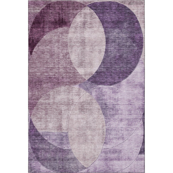 HomeRoots 10' X 14' Purple Lilac & Mauve Geometric Area Rug - Washable, Stain Resistant, UV Protected Design 686282