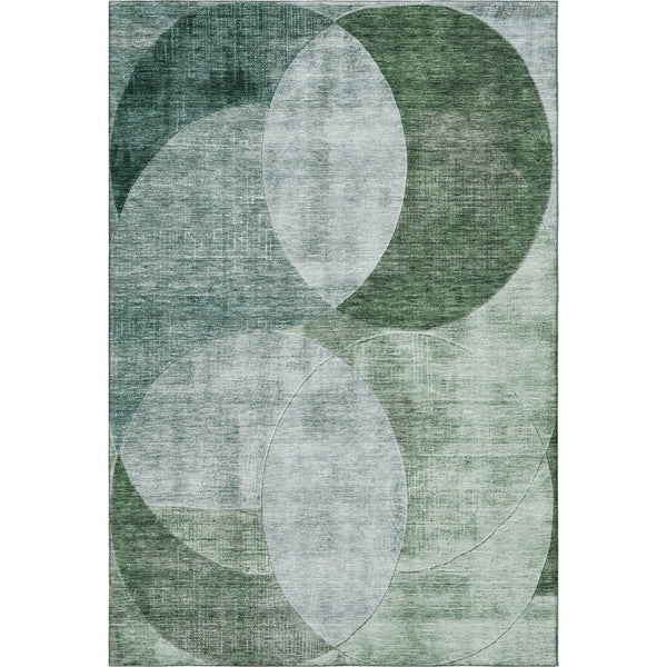 HomeRoots 8' X 10' Aqua Green & Teal Geometric Washable Area Rug - UV Protected, Modern, Durable & Stylish! 686292
