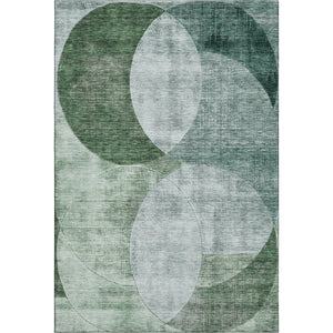 HomeRoots 9' Aqua Green and Teal Geometric Washable Area Rug - Durable, UV-Protected, Stylish Design for Homes 686293