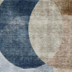 HomeRoots 8' X 10' Modern Sky Blue Geometric Area Rug - Washable, Stain Resistant, UV Protected for Family Spaces 686298