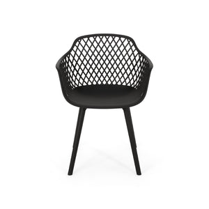 English Elm Poppy Outdoor Dining Chairs Set of 2 Diamond Mesh Geometric Modern Patio Seating N776P414421B