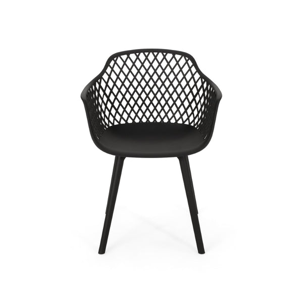 English Elm Poppy Outdoor Dining Chairs Set of 2 Diamond Mesh Geometric Modern Patio Seating N776P414421B