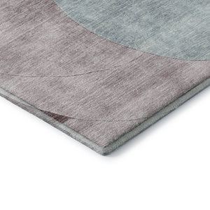HomeRoots 5' X 8' Teal, Mauve & Blush Geometric Area Rug – Washable, UV Protected & Perfect for Busy Homes! 686302
