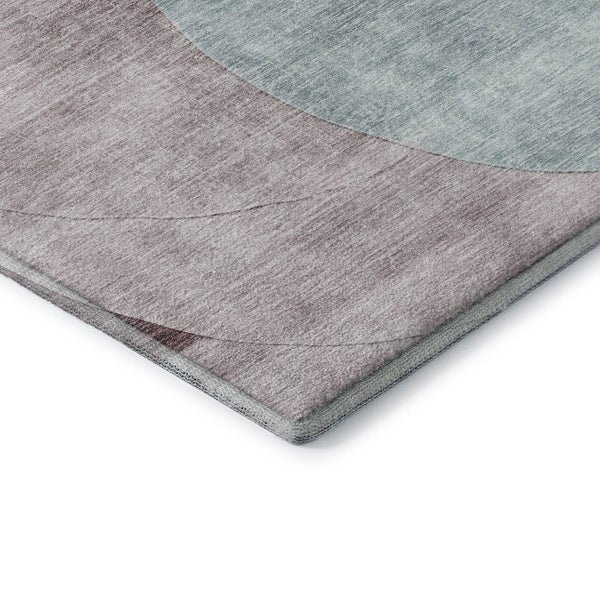 HomeRoots 5' X 8' Teal, Mauve & Blush Geometric Area Rug – Washable, UV Protected & Perfect for Busy Homes! 686302