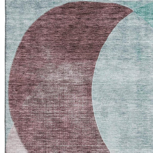 HomeRoots 5' X 8' Teal, Mauve & Blush Geometric Area Rug – Washable, UV Protected & Perfect for Busy Homes! 686302
