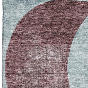 HomeRoots 9' X 12' Stylish Teal, Mauve, and Blush Geometric Area Rug - Washable, UV Protection, Durable Design 686305