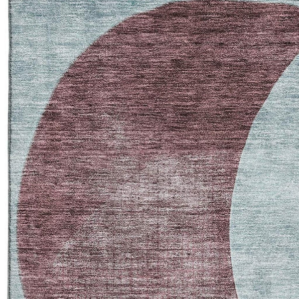 HomeRoots 9' X 12' Stylish Teal, Mauve, and Blush Geometric Area Rug - Washable, UV Protection, Durable Design 686305