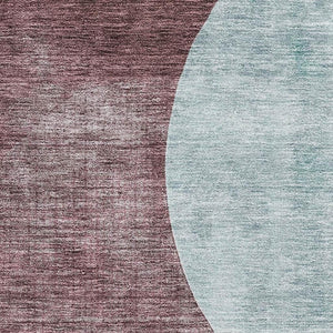 HomeRoots 10' X 14' Teal Mauve Blush Geometric Area Rug - Durable, Washable & UV-Protected for High-Traffic Spaces 686306