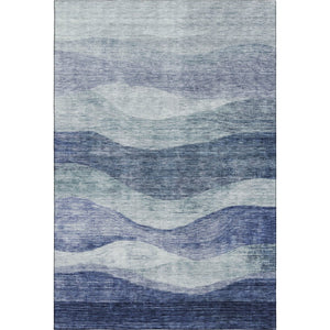 HomeRoots 10' X 14' Blue and Sky Blue Abstract Washable Area Rug - UV Protected, Durable, Easy-Care Design 686312