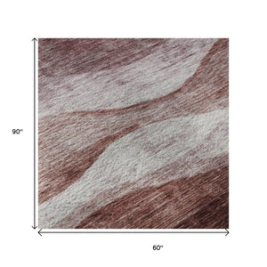 HomeRoots 5' X 8' Blush and Pink Abstract Area Rug - Washable, Stain-Resistant, UV Protected for Homes 686314