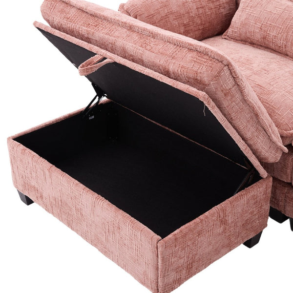 English Elm United Oversized 112" Modular Sectional Sofa Cloud Couch With Storage Ottoman, Usb Ports & Comfort Design W1568S00185-GIGA