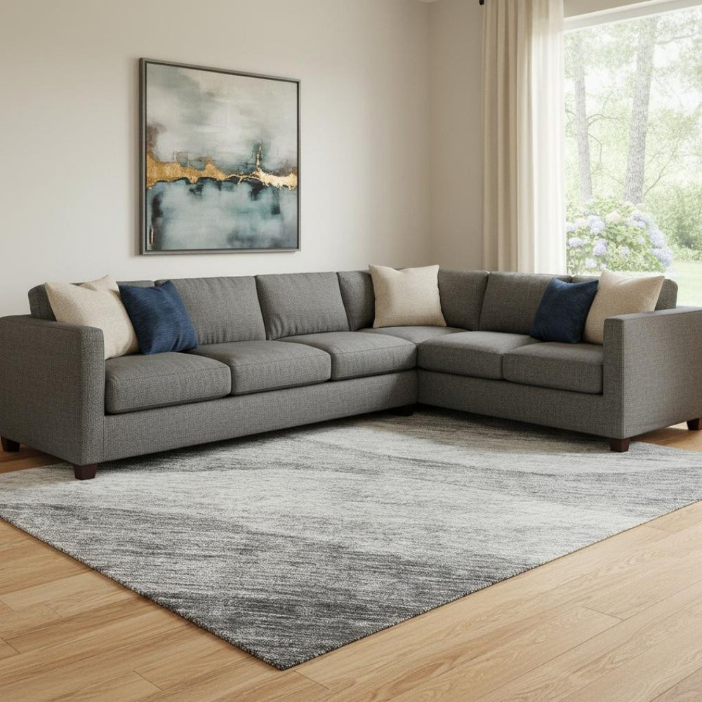 HomeRoots 8' X 10' Gray And Silver Abstract Washable Area Rug - Durable, Stain-Resistant, UV Protected Style! 686322