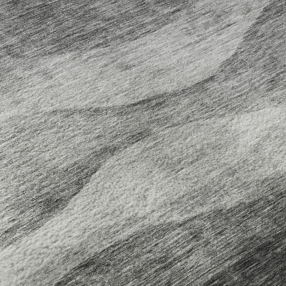 HomeRoots 9' X 12' Gray And Silver Abstract Area Rug - Washable, UV-Protected, Durable Design for Busy Homes 686323
