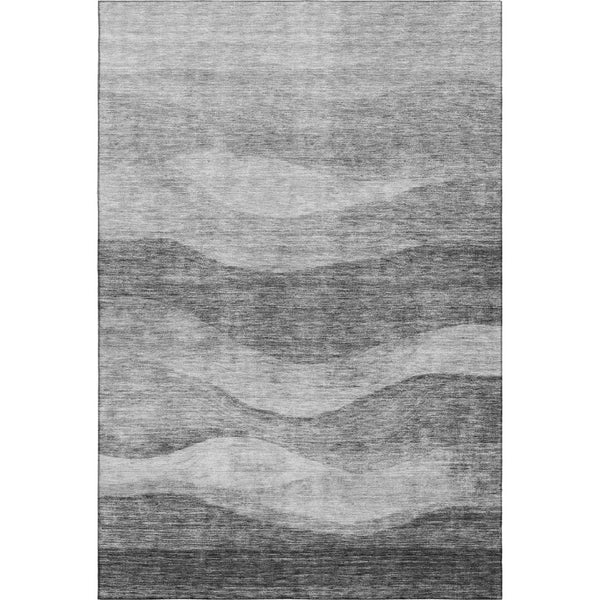 HomeRoots 10' Gray and Silver Abstract Area Rug - Washable, UV Protected, Stain Resistant for Modern Homes 686324