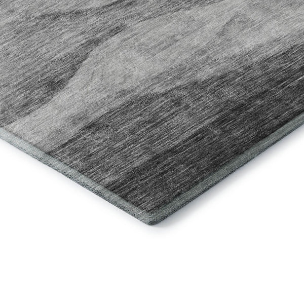 HomeRoots 10' Gray and Silver Abstract Area Rug - Washable, UV Protected, Stain Resistant for Modern Homes 686324