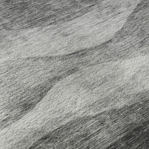 HomeRoots 10' Gray and Silver Abstract Area Rug - Washable, UV Protected, Stain Resistant for Modern Homes 686324