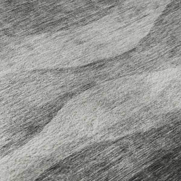 HomeRoots 10' Gray and Silver Abstract Area Rug - Washable, UV Protected, Stain Resistant for Modern Homes 686324