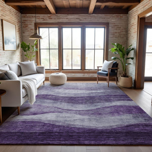 HomeRoots 9' X 12' Stylish Lavender & Lilac Abstract Area Rug - Washable, Durable, UV Protected for Easy Care 686335