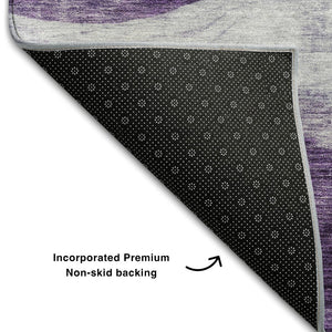 HomeRoots 9' X 12' Stylish Lavender & Lilac Abstract Area Rug - Washable, Durable, UV Protected for Easy Care 686335