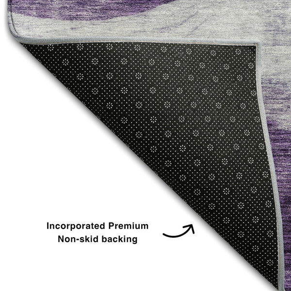 HomeRoots 9' X 12' Stylish Lavender & Lilac Abstract Area Rug - Washable, Durable, UV Protected for Easy Care 686335