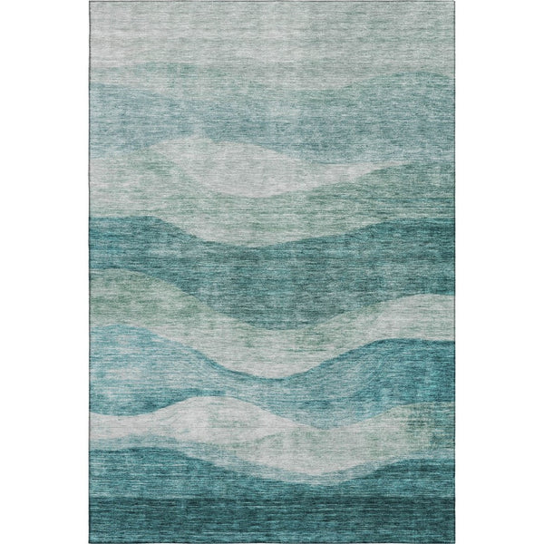 HomeRoots 9' Aqua and Teal Abstract Washable Area Rug – UV Protected, Stain-Resistant, Perfect for Busy Homes! 686341