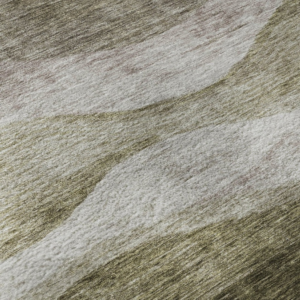 HomeRoots 9' X 12' Taupe And Beige Abstract Area Rug – Washable, Stain Resistant, UV Protected for Busy Homes 686347