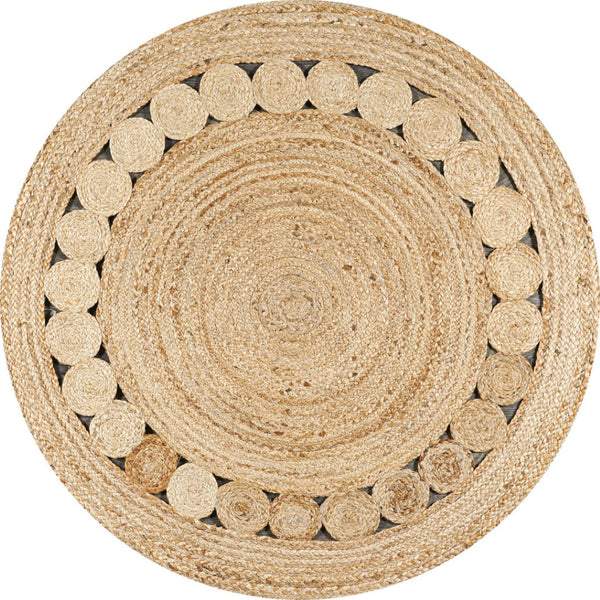 HomeRoots 5' Natural Jute Round Rug - Versatile, Stylish & Durable, Perfect for Any Room's Décor and Easy Care 686360