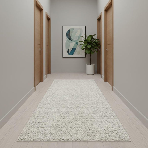 HomeRoots 10' Ivory Runner Rug - Durable, Stylish, and Soft for High-Traffic Hallways, Kitchens & Entryways! 686366