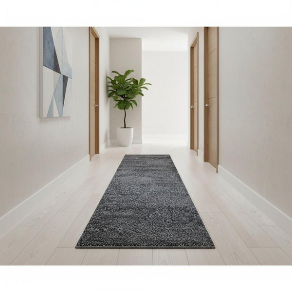 HomeRoots 10' Light Gray Runner Rug - Plush, Durable, and Stylish Perfect for Hallways and Narrow Spaces! 686368