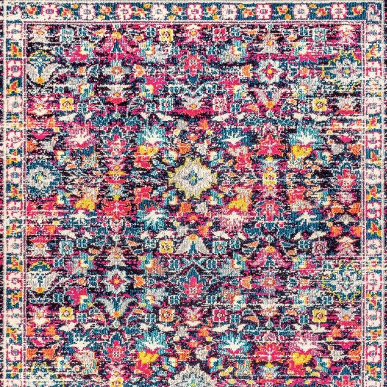 Floral Polypropylene Area Rug Power Loomed Traditional Style Living Room Floor Accent Decor