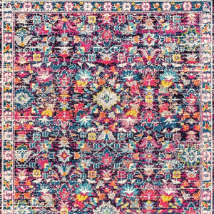 Floral Polypropylene Area Rug Power Loomed Traditional Style Living Room Floor Accent Decor