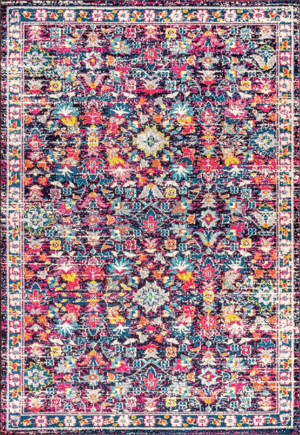 Floral Polypropylene Area Rug Power Loomed Traditional Style Living Room Floor Accent Decor