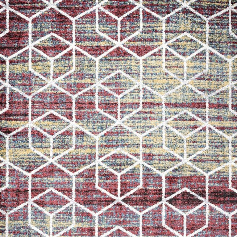 HomeRoots 5 X 8 Diamond Pattern Polypropylene Area Rug for Living Room or Bedroom 686428