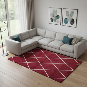 8 Foot by 10 Diamond Polypropylene Area Rug for Living and Dining Rooms