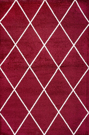 HomeRoots 8 Foot by 10 Diamond Polypropylene Area Rug for Living and Dining Rooms 686445