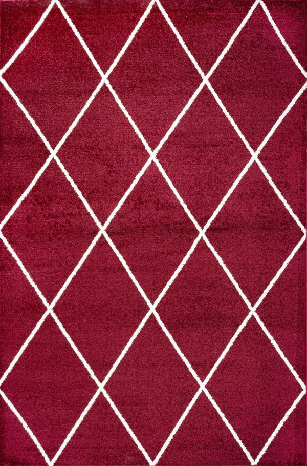 HomeRoots 8 Foot by 10 Diamond Polypropylene Area Rug for Living and Dining Rooms 686445