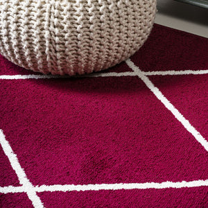 8 Foot by 10 Diamond Polypropylene Area Rug for Living and Dining Rooms