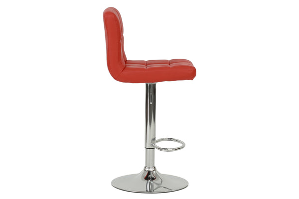 English Elm Adjustable Red Faux Leather Barstool Set of 2 – Swivel, Gas-Lift Height, Armless Modern Stool Comfort B089P388374