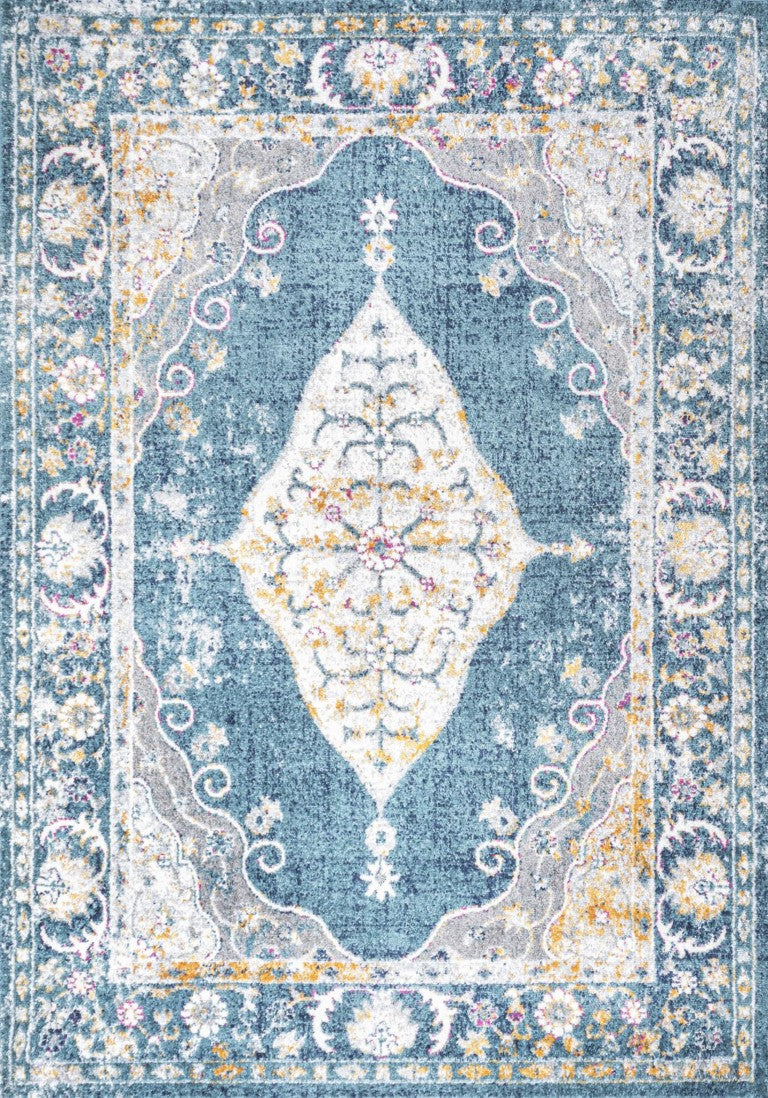 5 X 8 Polypropylene Medallion Area Rug for Living Room Transitional Decor