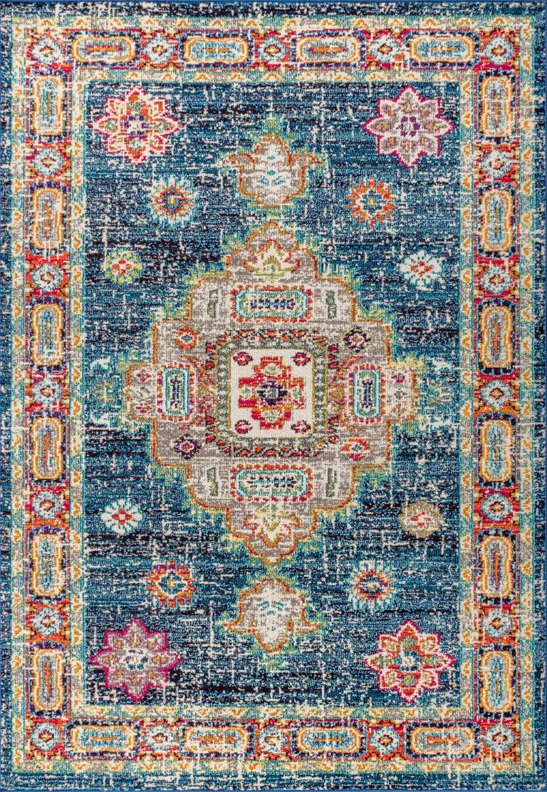 HomeRoots 8 X 10 Polypropylene Medallion Area Rug Power Loomed for Living and Dining Rooms 686562