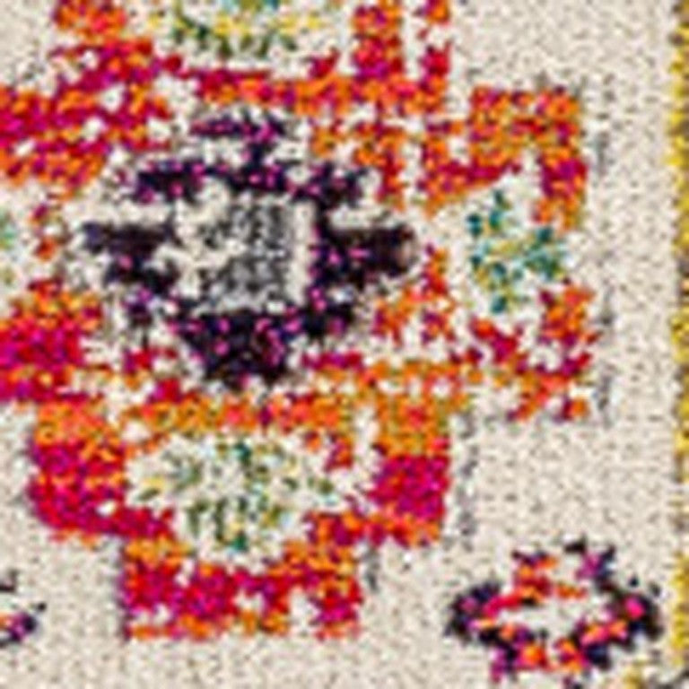 HomeRoots 8 X 10 Polypropylene Medallion Area Rug Power Loomed for Living and Dining Rooms 686562