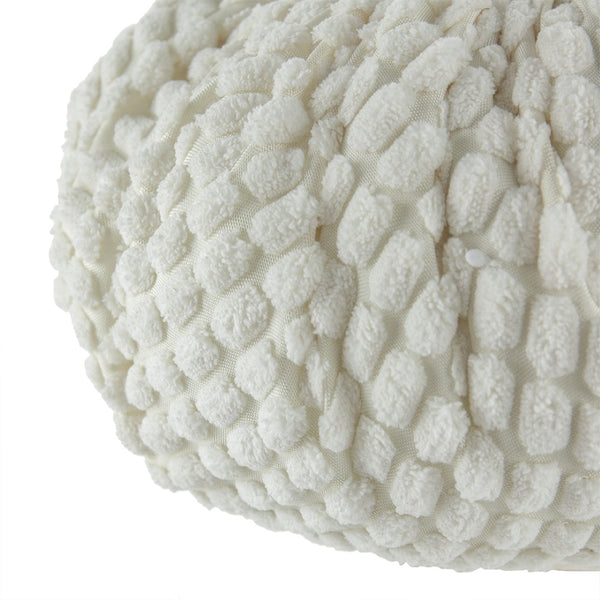 English Elm Set Of 2 White Chenille Pumpkins - Cozy Harvest Decor For Fall, Halloween & Thanksgiving Celebrations W2078P246659-GIGA