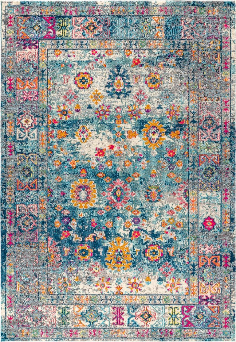 HomeRoots 8 X 10 Medallion Polypropylene Area Rug Power Loomed for Living Room Elegance 686572