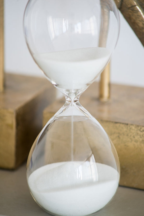 English Elm Set Of 2 Ferdinand 30-Minute Hourglasses - Elegant White Sand Timers For Modern Home Décor W2078P278063-GIGA