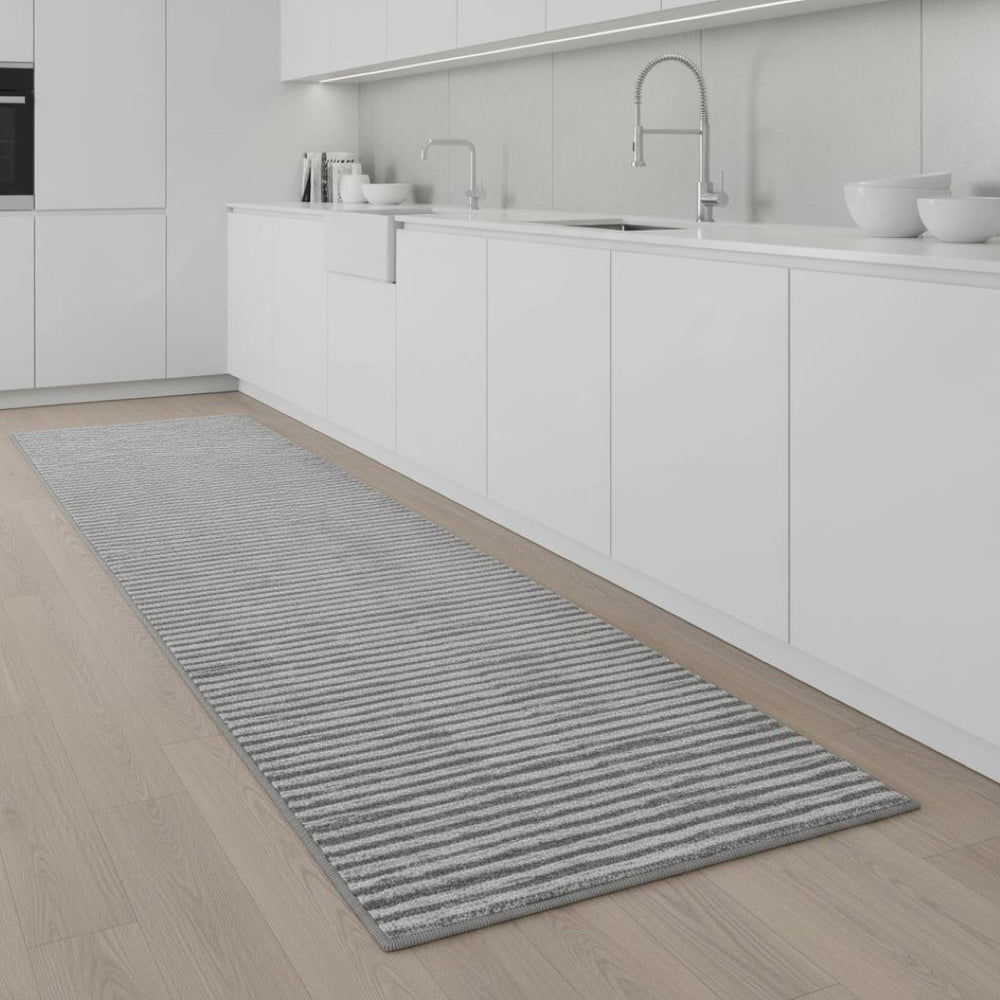 HomeRoots 8' White Runner Rug with Elegant Fringe - Durable, Soft Pile for Hallways, Kitchens & Entryways 686606