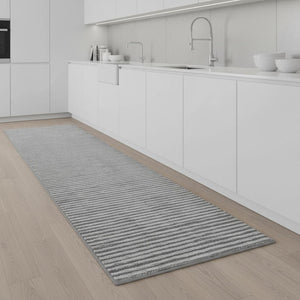 HomeRoots 8' White Runner Rug with Elegant Fringe - Durable, Soft Pile for Hallways, Kitchens & Entryways 686606