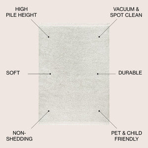 HomeRoots 4' X 6' White Area Rug with Classic Fringe Tassels – Durable, Soft, and Perfect for Any Space! 686608